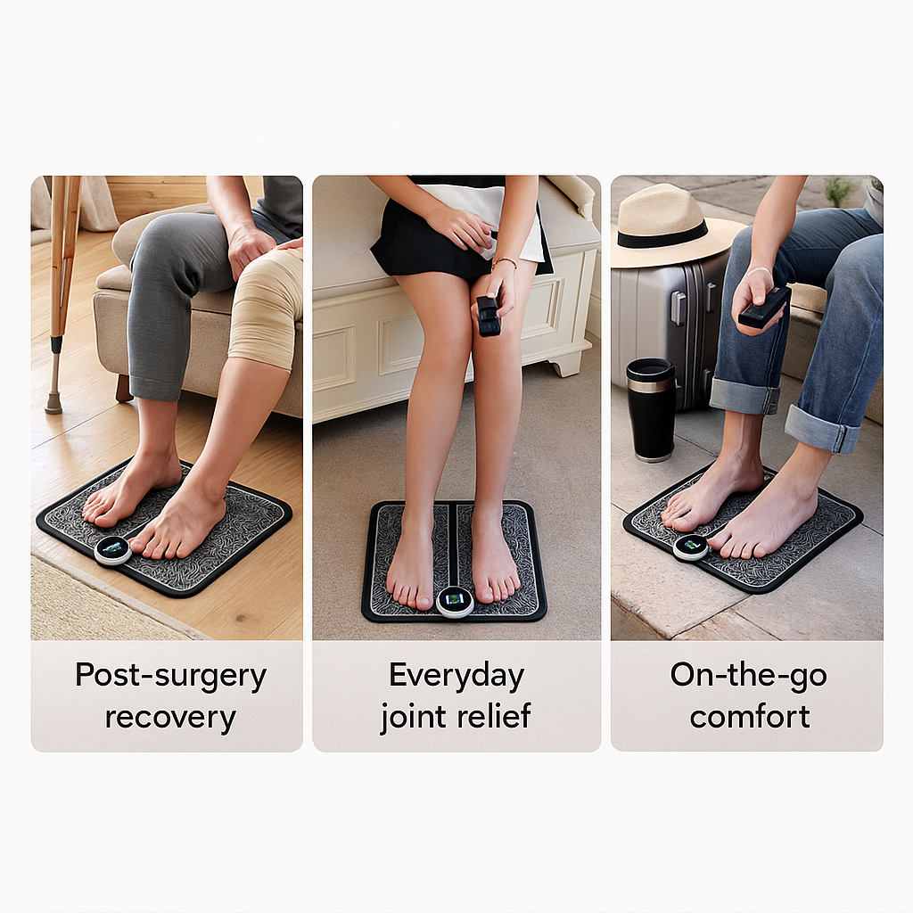 EMS Foot Circulation & Nerve Stimulator for Improved Walking, Balance & Pain Relief with Remote Control