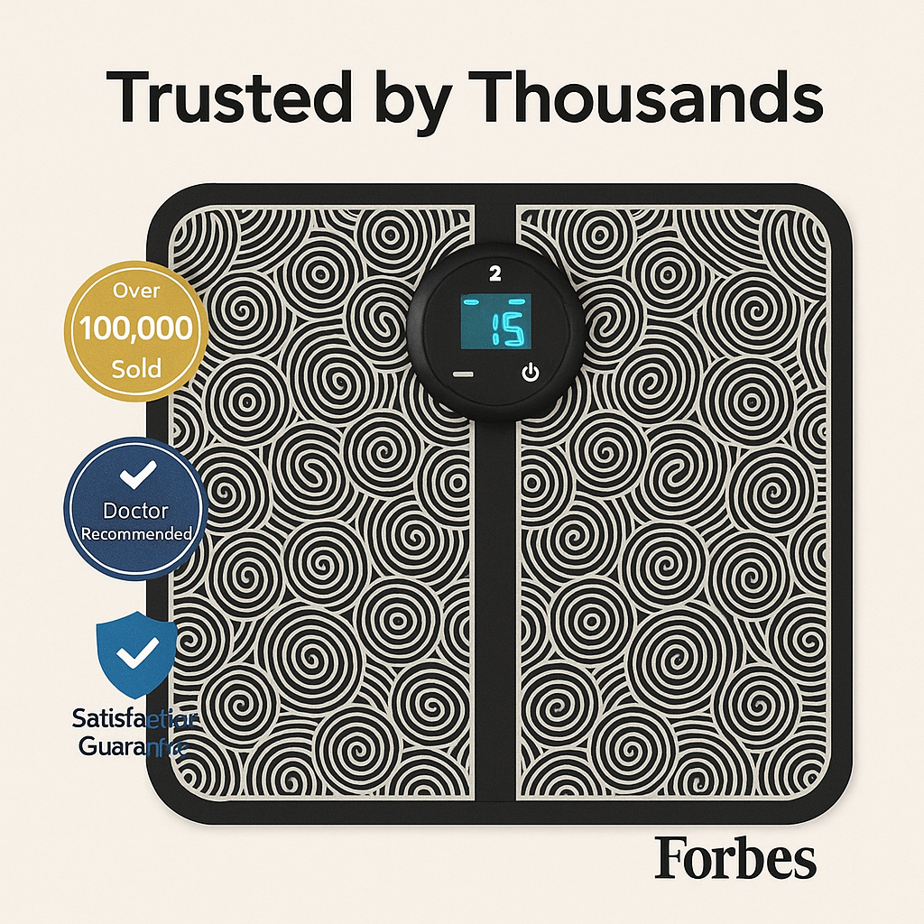 EMS Foot Circulation & Nerve Stimulator for Improved Walking, Balance & Pain Relief with Remote Control