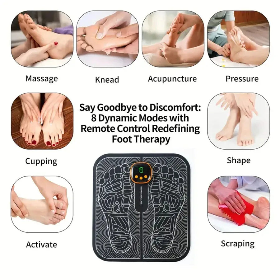 EMS Foot Circulation & Nerve Stimulator for Improved Walking, Balance & Pain Relief with Remote Control